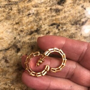 Bulgari Gold Geometric Hoop Earrings